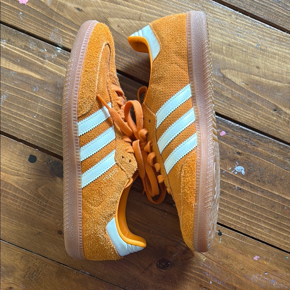 Adidas Vibrant Orange Suede Samba Shoes